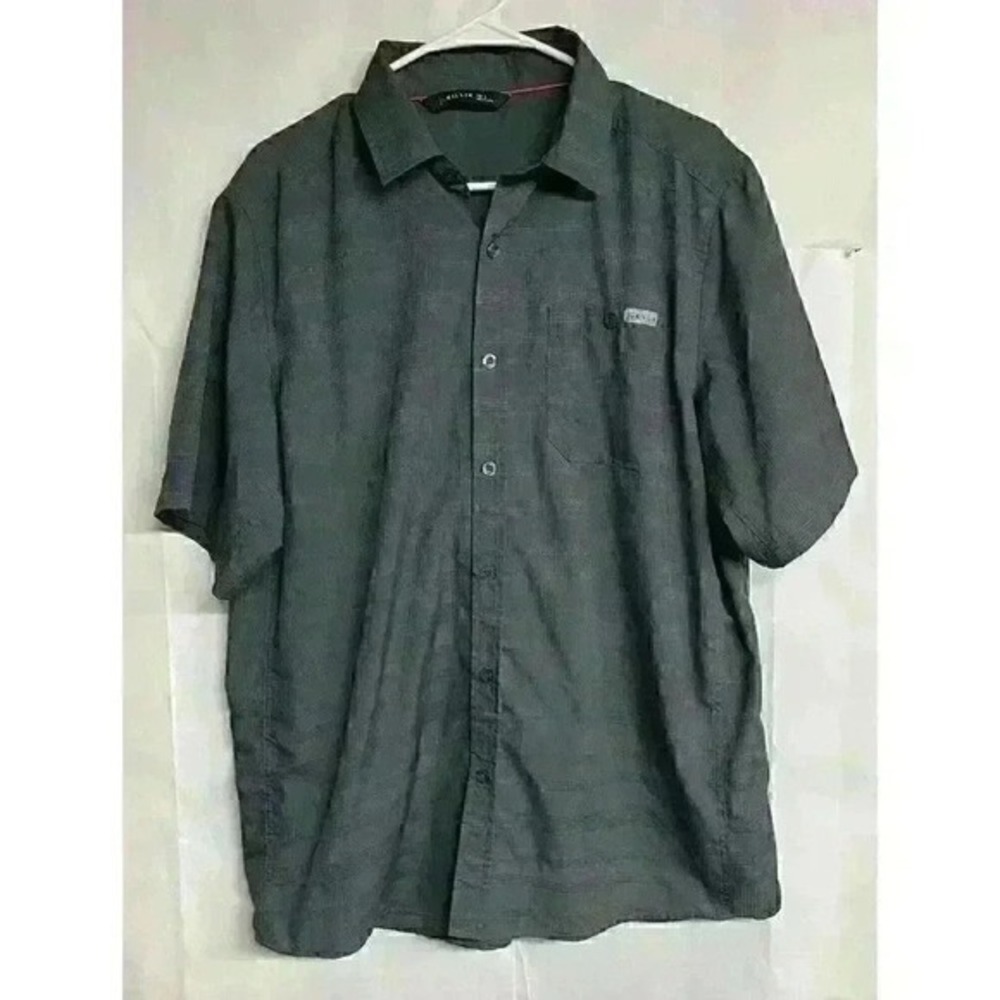 Killik Men's Button Up Lightweight Shirt Size Large Short Sleeve Gray